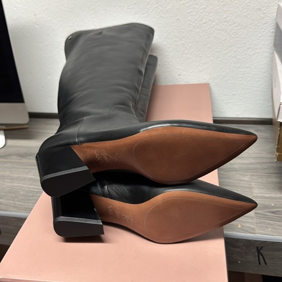 Franco Sarto Gwyn Knee High Boot In Black Leather (WIDE CALF) - Picture 3 of 11